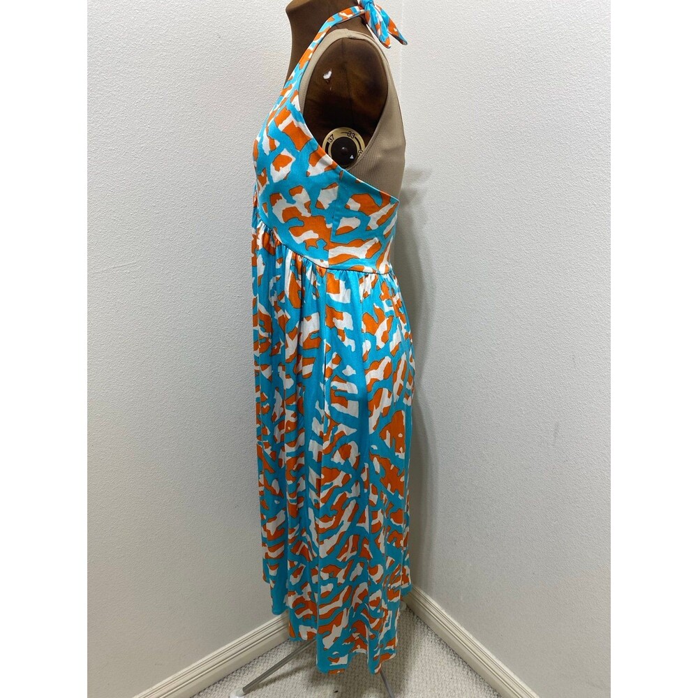 Diane Von Furstenberg Maxi Dress Halter Neckline Silk Blend Women’s Size 10 - Picture 4 of 7